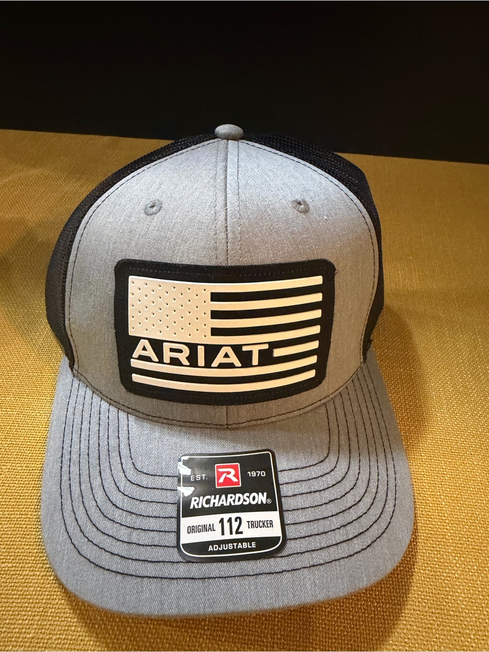 Ariat Grey and Black Patch Trucker Hat